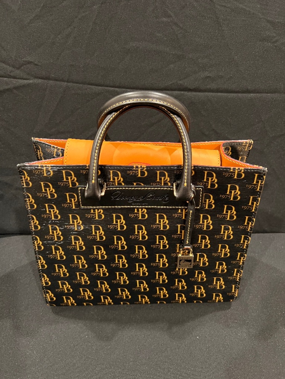 Dooney & Bourke Janine Satchel Black Monogram Leather Bag NWT
